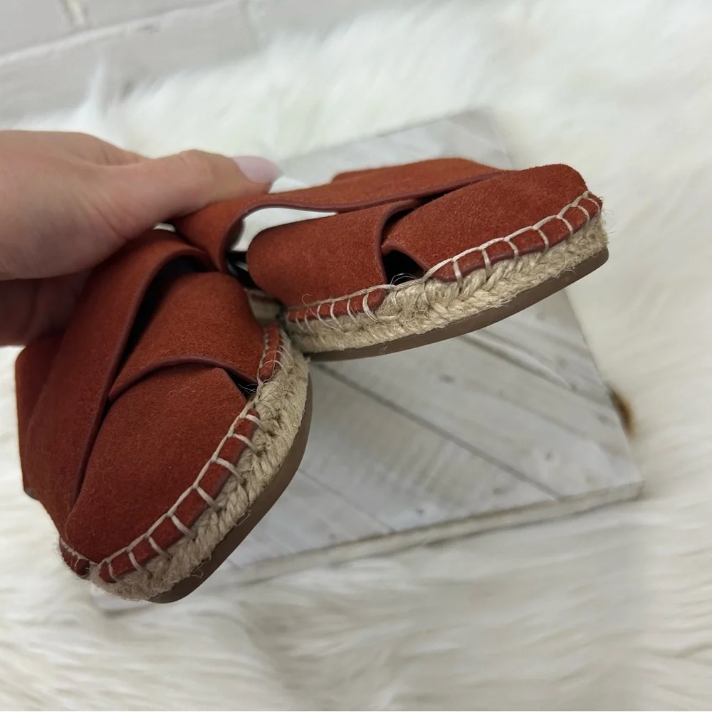 Aerosoles Halley Leather Mule Espadrille Slide Sandals Size 6.5